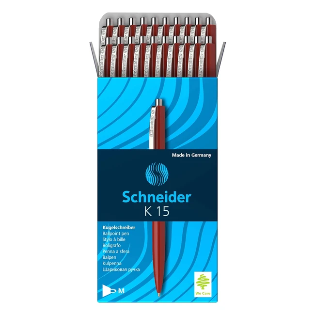 Stylo bille Schneider K 15 encre rouge lot de 20 - Import Allemagne