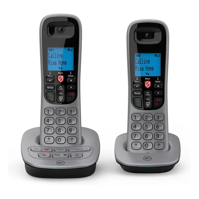 BT 7660 Cordless Landline House Phone - Nuisance Call Blocker, Digital Answer Machine - Twin Handset Pack