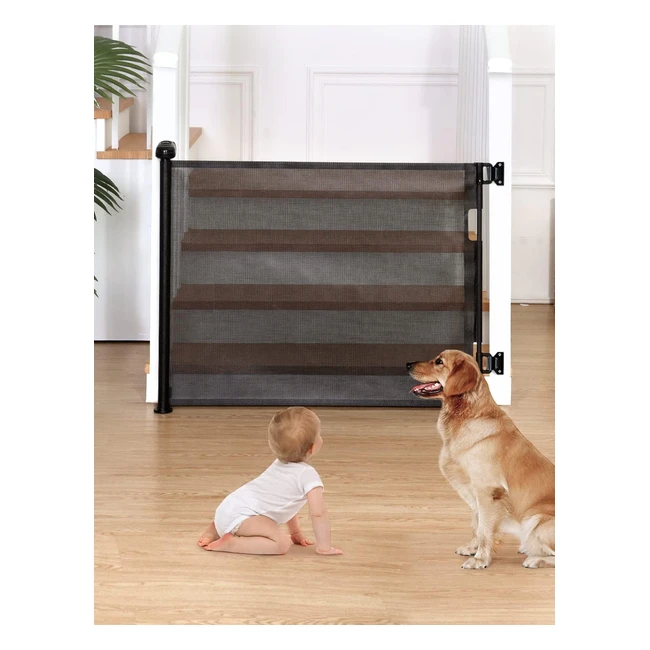 Comomy Autolock Retractable Gates for Baby and Pets 0180cm Extra Wide One Han