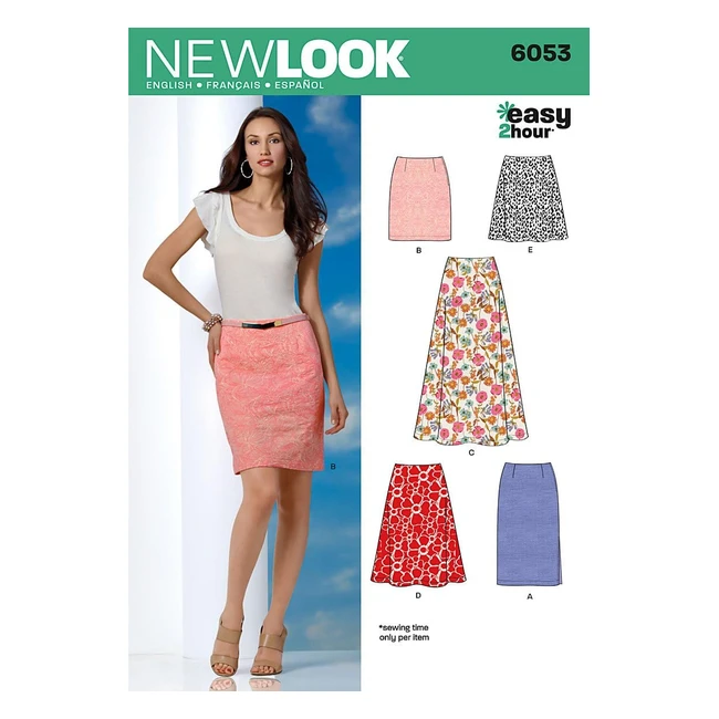 New Look 6053 - Cartamodello Gonna Donna UK 8-18 EU 40-50 - Realizzazione Rapida