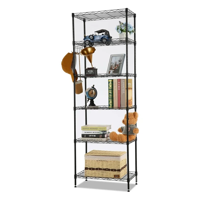 Estantera metlica Himimi de 6 estantes resistente a la corrosin y fcil 