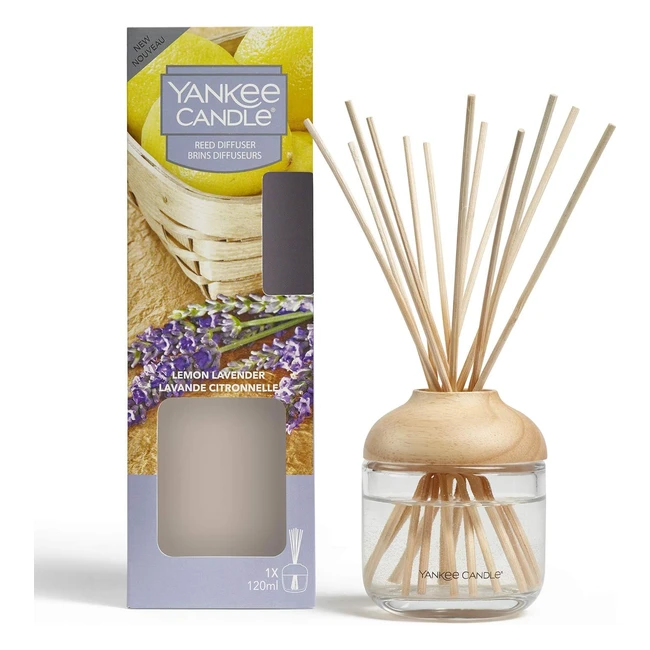 Yankee Candle Reed Aroma Diffuser Lemon Lavender 120 ml, bis zu 10 Wochen Duft, 95 Zoll