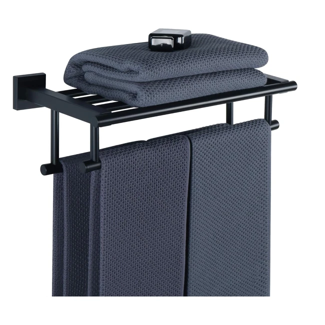 Sayayo 16inch Black Towel Rail SUS304 Stainless Steel with Double Towel Bars - E