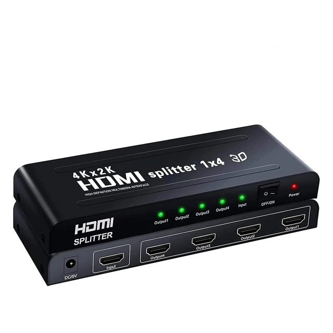 Musou Splitter HDMI 14 Ripartitore HDMI 1 Input 4 Output Divisore HDMI 3D 4K 1080p Full HD