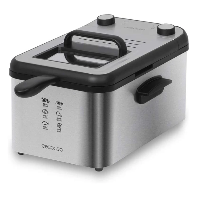 Cecotec Fritteuse Cleanfry Infinity 3000 - 3L, 190°C, Timer, Oilcleaner Filter, Schwarzes Finish