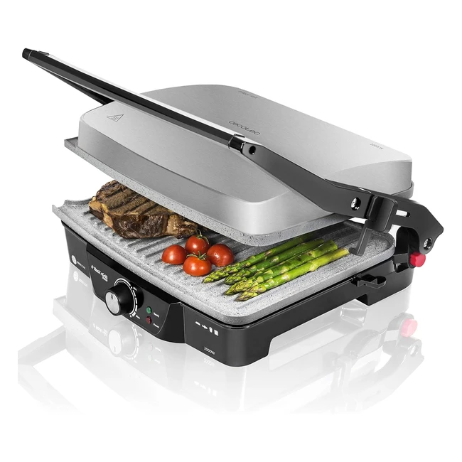 Cecotec Rockn Grill 2000 Elektrogrill - Antihaftbeschichtung, Hohenverstellbar, 2000 W