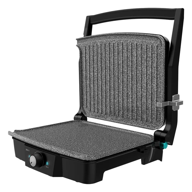 Cecotec Rockngrill 2000 Stone Ceramic Mixgrill - 2000W Grill mit Keramikbeschichtung und 180° Öffnung