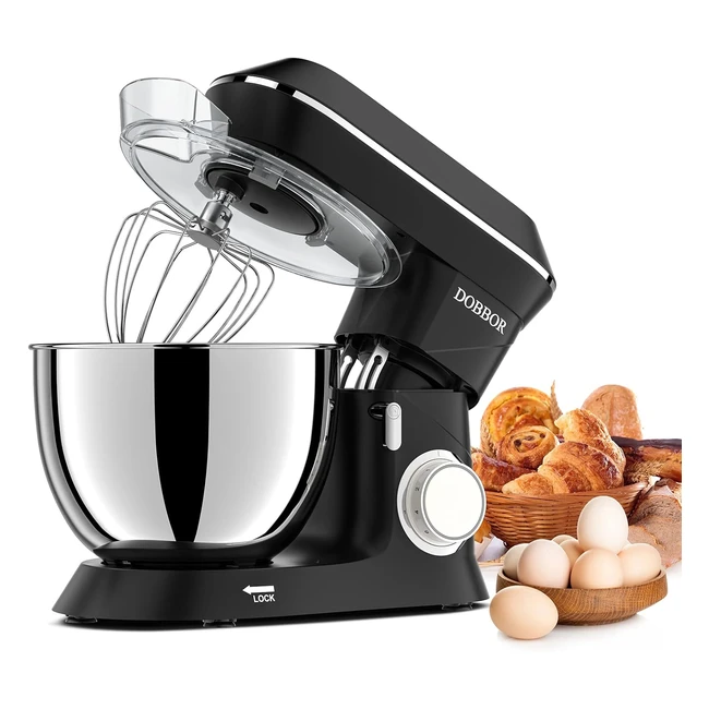 Robot Batteur Pâtissier Dobbor 1500W avec Bol en Acier Inoxydable - 7 Vitesses Faible Bruit - Compatible Lave-Vaisselle