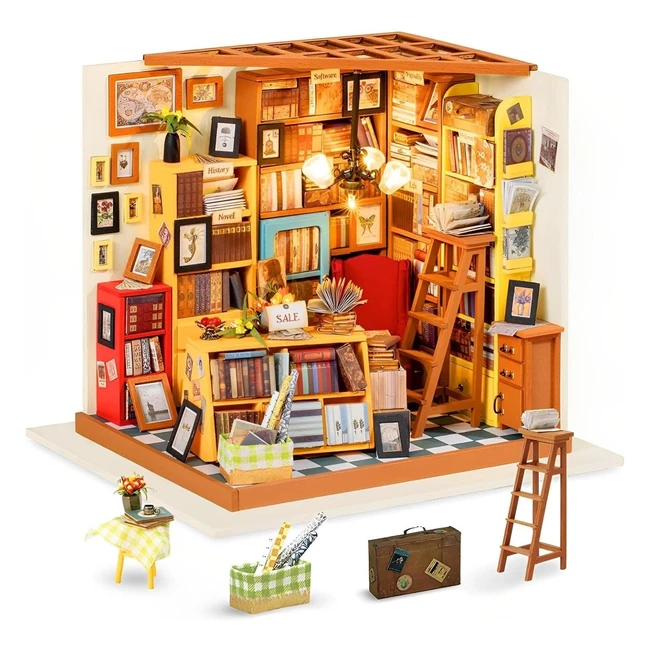 RoliFe DIY Dollhouse Wooden Craft Kit - Handmade Model Assembly - Book Store