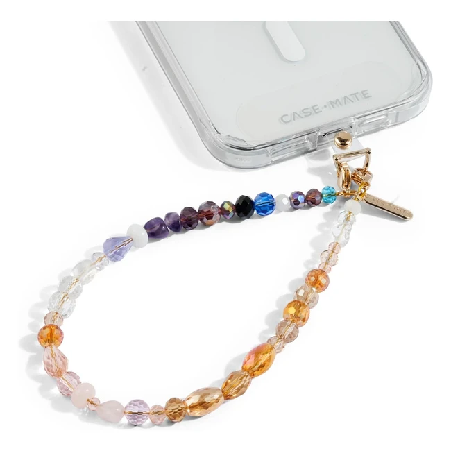 Boho Crystal Phone Charm with Beaded Crystals  Handsfree Wrist Strap  iPhone 1