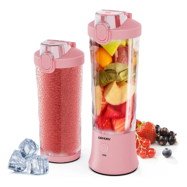 Portable Blender - Rechargeable 600ml Mini Blender for Shakes and Smoothies - 6 