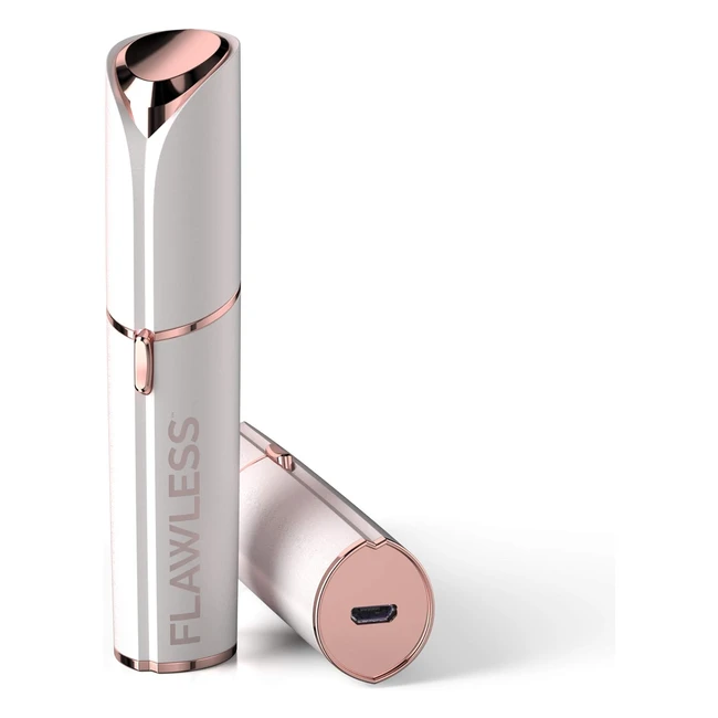 Finishing Touch Flawless Face Damenbart und Gesichtshaarentferner mit hypoallergenem Rasierkopf, Damenrasierer für das Gesicht, wiederaufladbar mit 2 Ersatzteilen, weiß