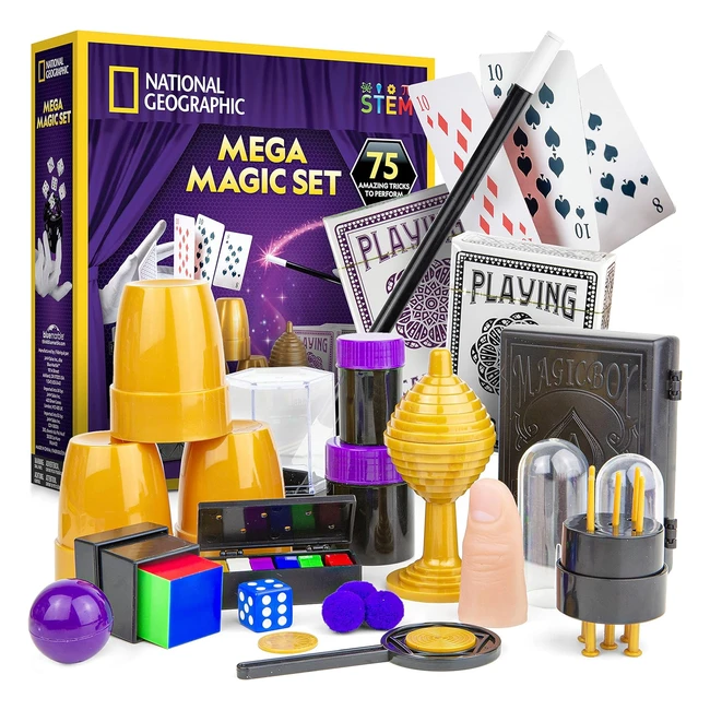 National Geographic Mega Magic Set - 75 Tricks for Kids - Step-by-Step Video In
