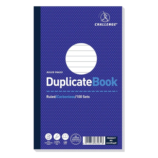Challenge 210 x 130 mm Duplicate Book Carbonless 100 Pages - Set of 1