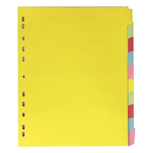 Elba A4 Extra Wide File Dividers - Assorted Colours Pack of 10 - XL Width - 24