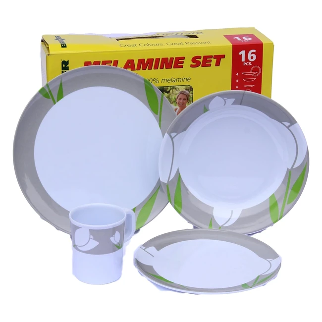 Juego de Vajilla de Melamina Brunner Tulip 16 Piezas - Diseño Actual