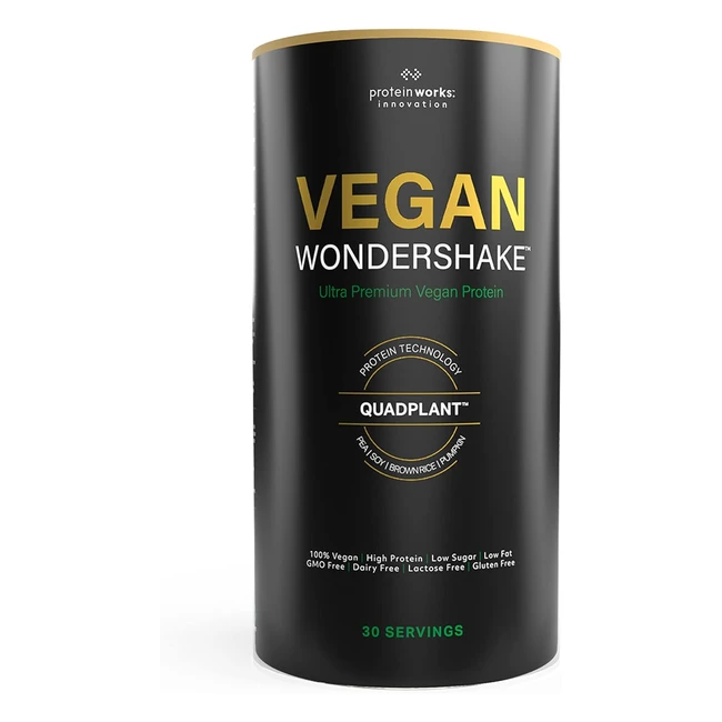 Protein Works Vegan Wondershake - Multi Award Winning Vegan Protein Powder - Super Smooth - 30 Servings