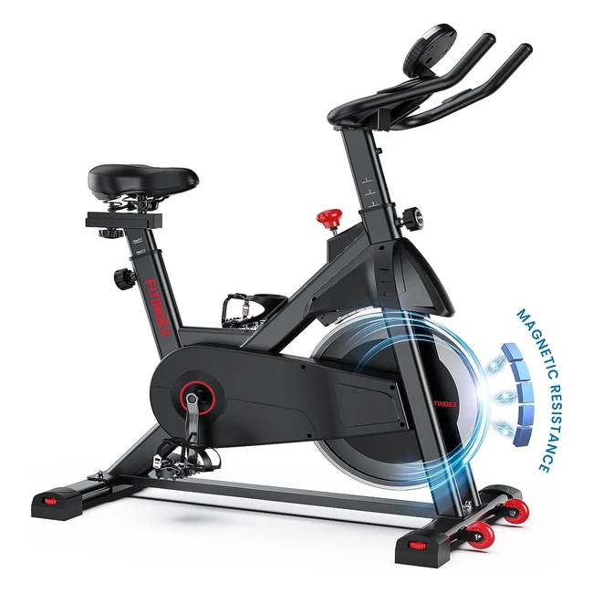 Vélo d'appartement magnétique Fitindex pour la maison - Résistance magnétique, volant d'inertie 18 kg, siège confortable, écran LCD