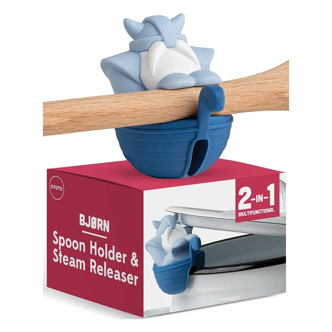 Nuovo Portacucchiaio Bjorn Viking Ototo - Poggiacucchiaio Silicone - Gadget da Cucina
