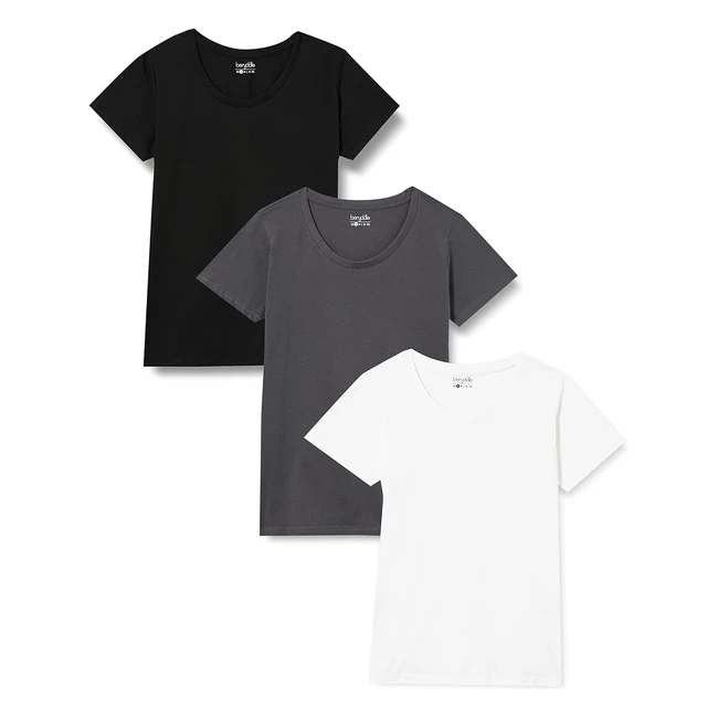 T-shirt Berydale col rond femmes blanc/gris/noir lot de 3 - Réf. M