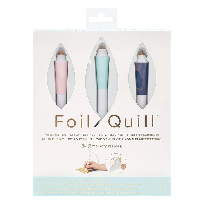 Kit We R Memory Keepers Foil Quill Freestyle - 3 Penne, 3 Rotoli di Lamina e Nastro Washi