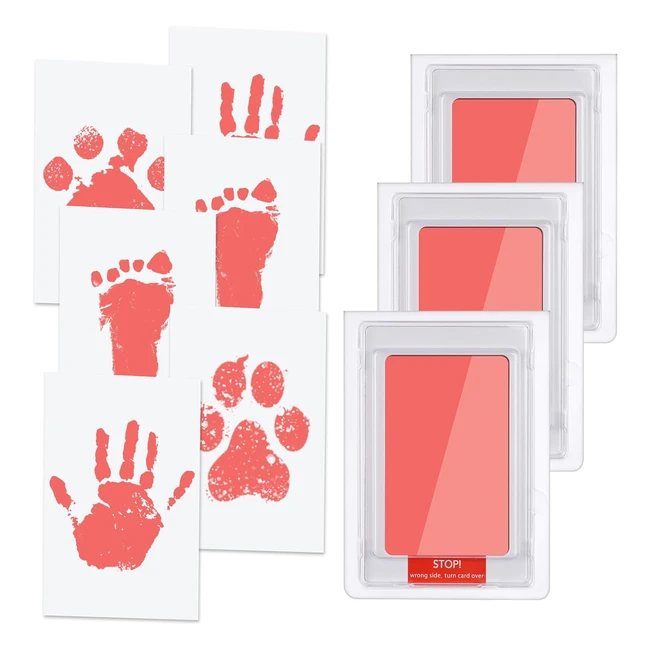 Kit Empreinte Bébé Vicloon - 9pcs, Encre Sûre, Souvenir Familial, Cadeau de Baptême