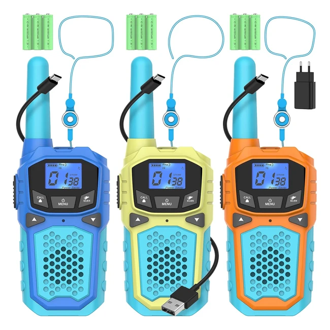 Walkie Talkie Recargable USB Profesional 3km - Juguetes Regalos Niñas 3-10 años