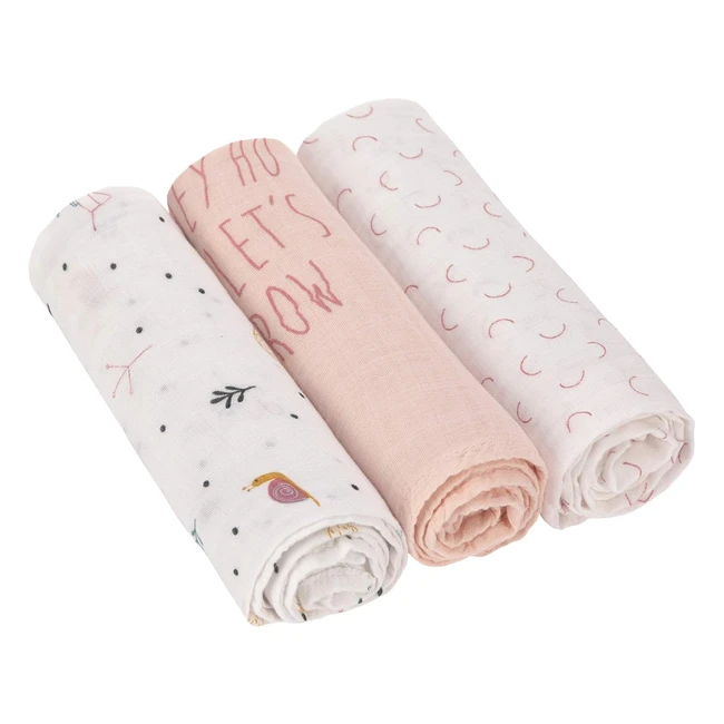 Couverture de puériculture Lässig lot de 3 coton 80x80 cm - Garden Explorer Girls