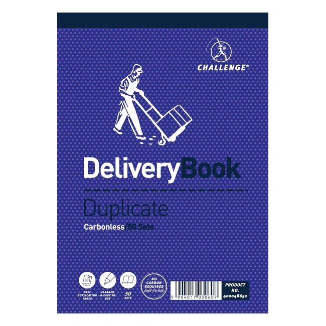 Duplicate Delivery Book Carbonless 50 Pages Pack of 5 - Challenge 195x137mm