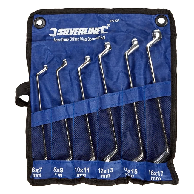 Set 6 Chiavi Poligonali Doppie Curvate Silverline Tools 673424 - Alta Qualit