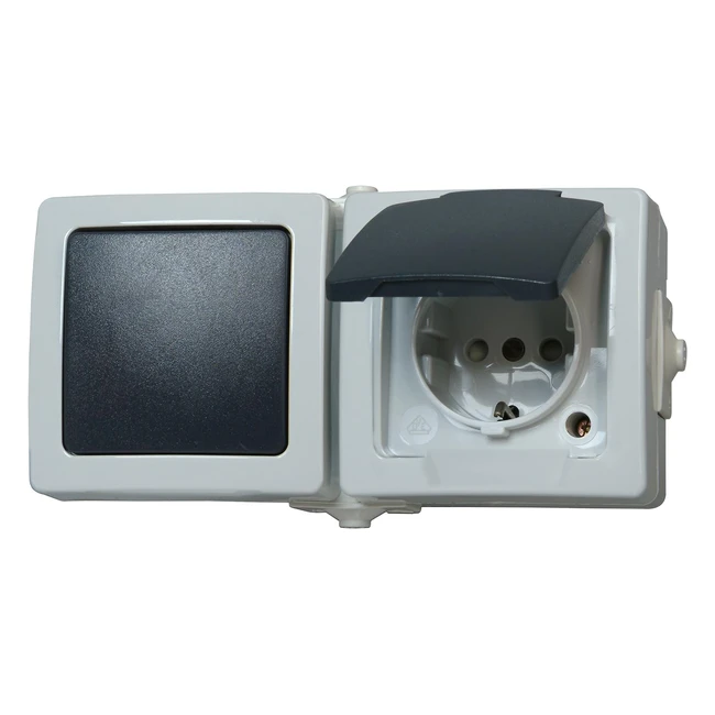 Enchufe e interruptor nutico Kopp 138656001 para habitaciones hmedas - Gris