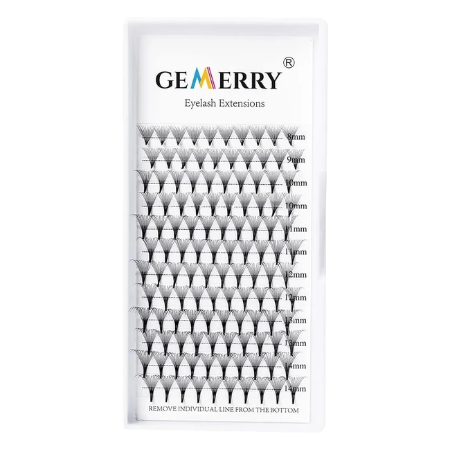 Gemerry Pre Made Fan Eyelash Extensions 12D Fans 007mm D Curl 814mm Mix | Volume Russian Individual Lashes