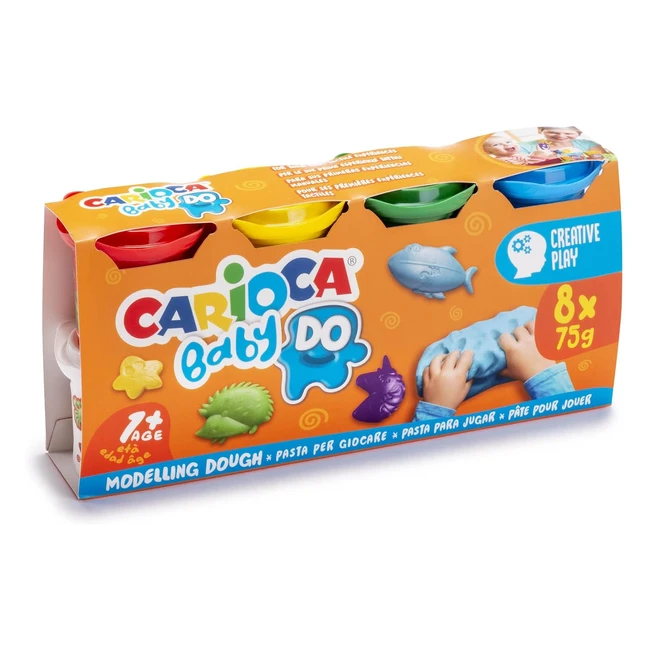 Pasta da modellare Carioca Baby Do - Set di 8 colori per bambini - Dai 12 mesi - Non sporca le mani - Contiene frumento