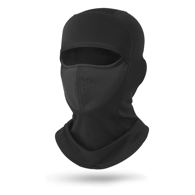 Masque de ski Balaclava RoySmart - Chapeau cagoule moto - Multifonctionnel - Temps froid - Ski outdoor - Hiver noir