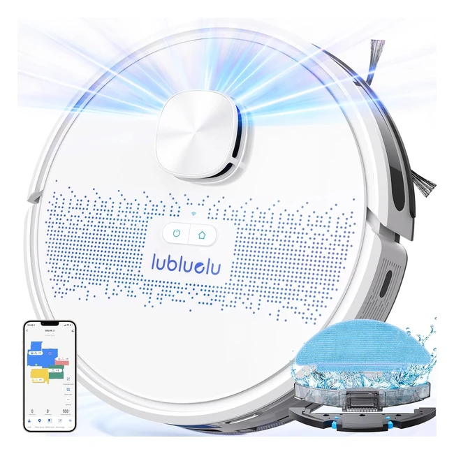 Lubluelu Staubsauger Roboter mit Wischfunktion 21 3000pa Laser-Navigation 5 Karten 55 dB ideal für Tierhaare Teppiche Hartböden