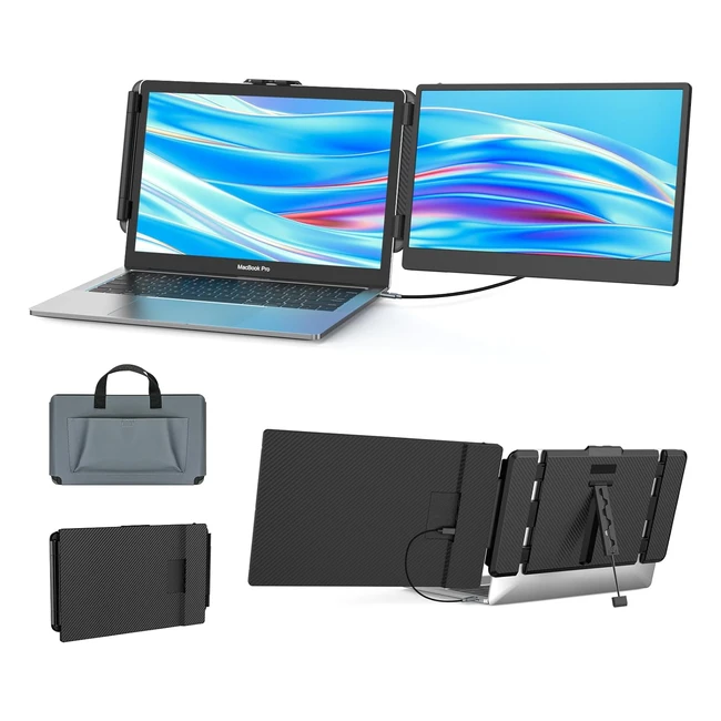 Smiseacow tragbarer Monitor für Laptop 14 Zoll FHD 1080p IPS tragbarer Monitor Display Laptop Bildschirm Erweiterung für 13-17,3 Zoll Laptop, Mobiltelefon, PC, Xbox, PS, Switch, MacBook