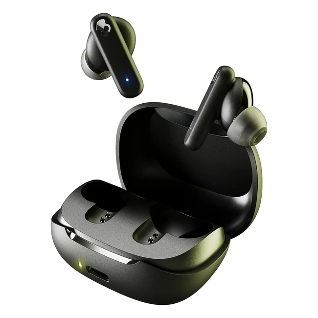 Skullcandy Smokin Buds Wireless Earbuds - 20hr Battery, 50% Renewable Plastics, Mic - iPhone/Android/Bluetooth - Black