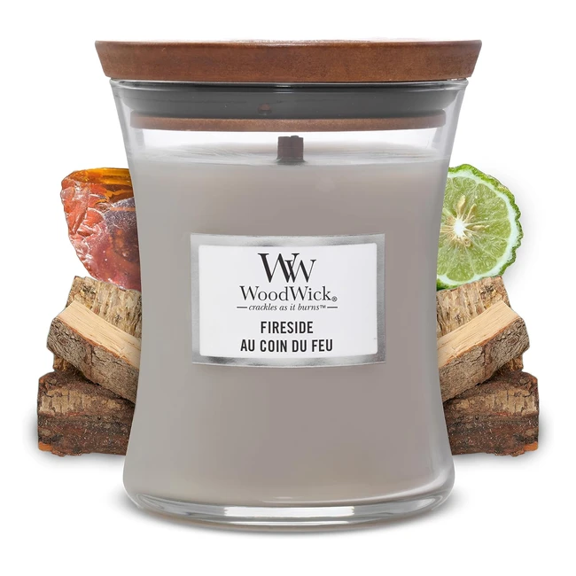 Woodwick Duftkerze oval mit knisterndem Docht, warme Wolle und wilde Blumen