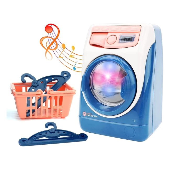 DEAO Washing Machine Toy for Kids - Realistic Sounds Lights and Rotatable Roll