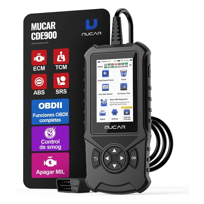 Máquina de diagnóstico de coche Mucar OBD2 CDE900 - Cuatro sistemas disponibles - Actualización gratuita - Negro