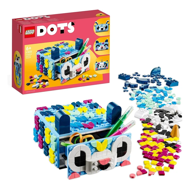 Lego 41805 Dots - Cajón Animales Creativos - Almacenamiento Organizador - Manualidades Niños - Regalo Semana Santa