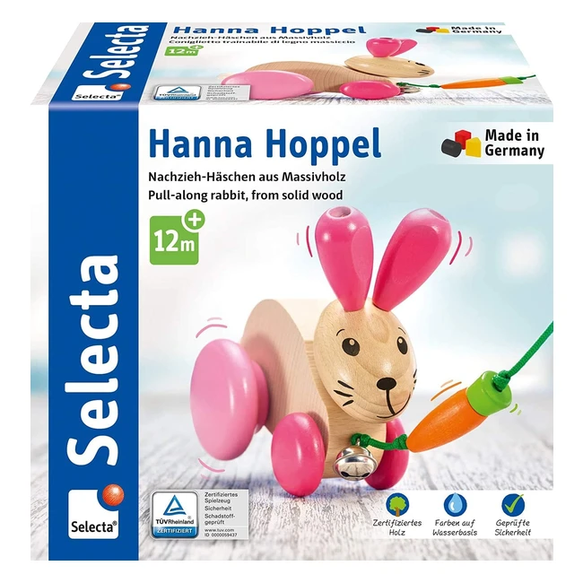 Selecta 62023 Hanna Hoppel Holzspielzeug 13 cm - Handgefertigt & langlebig