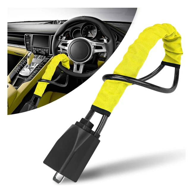 Nestling Steering Wheel Lock - High Visibility Car Lock with 3 Keys - Anti-Theft Device for Car Security