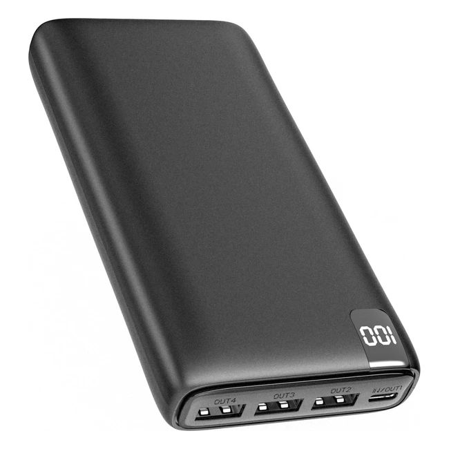 Riapow Powerbank 26800 mAh Externer Akku 30 A USB C Schnellladung Tragbares Ladegerät mit LED-Anzeige Handy-Ladegerät 4 Ausgänge USB-Anschlüsse für iPhone Samsung Tablet und mehr