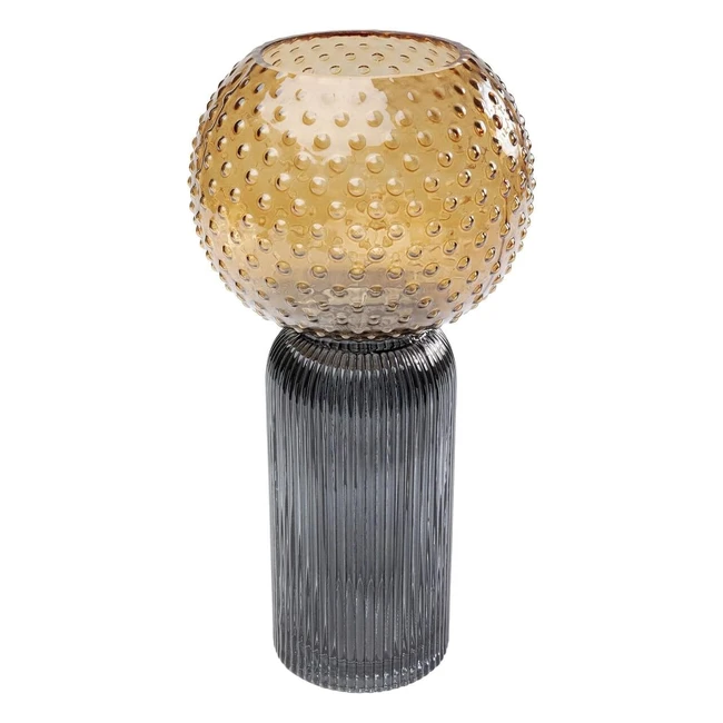Kare Design Marvelous Duo Amber Vase - GrauGelb - Tischvase 31 cm - Blumenvase 