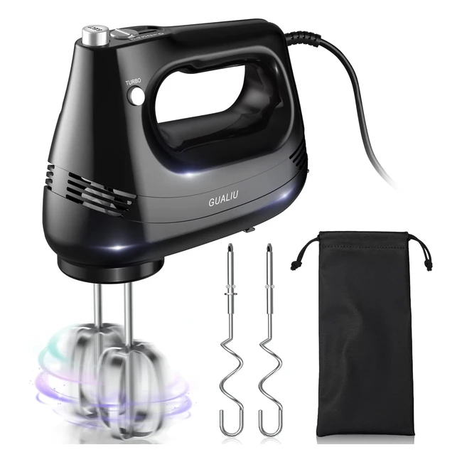 Gualiu Hand Mixer Electric Kitchen Whisk - Turbo Boost 5-Speed Eject Button
