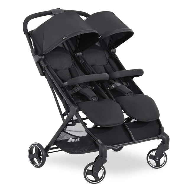 Hauck Passeggino Doppio Swift X Duo - Leggero, Compatto e Reclinabile - Nero