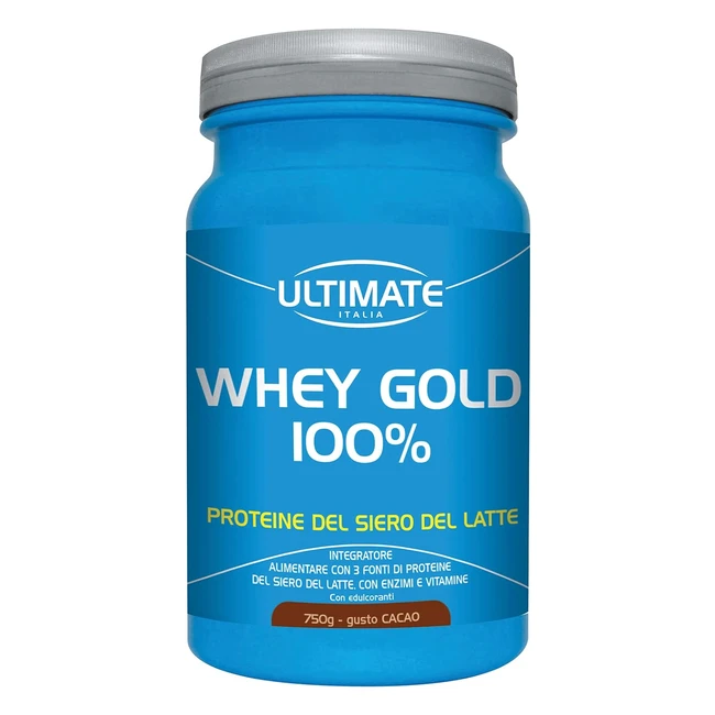Integratore Proteico Ultimate Italia Whey Gold 100 Cacao - Massa Muscolare Magra - Vitamina B6