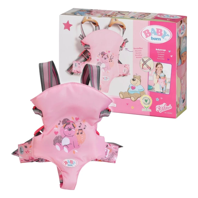Portabebés Baby Born 832462 - Fácil de Abrochar y Cómodo de Llevar
