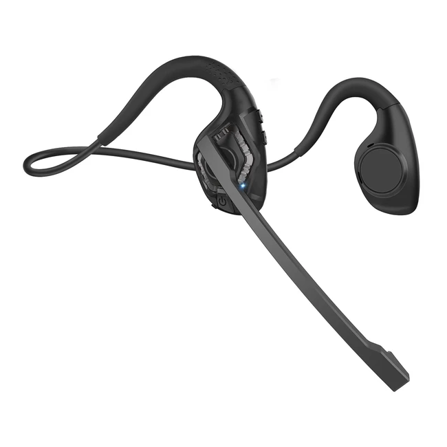 Giveet Open Ear Headphones with Noise-Canceling Boom Microphone - Lightweight Air Conduction Bluetooth Headset - 10 Hours Playtime